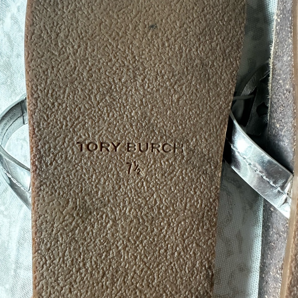 Tory Burch Silver and Brown Sandals - Picture 12 of 14